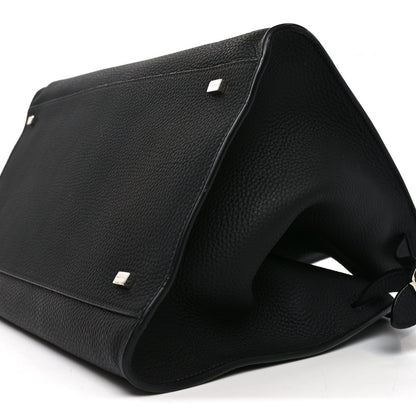 Matte Grained Calfskin Soft Margaux 15 Black