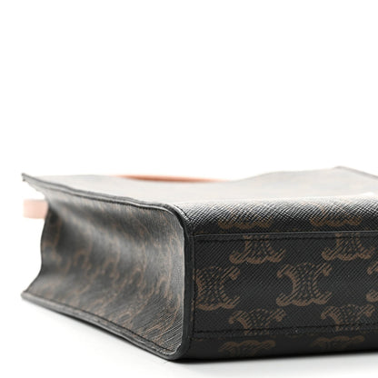 Triomphe Canvas Calfskin Mini Vertical Cabas Tan