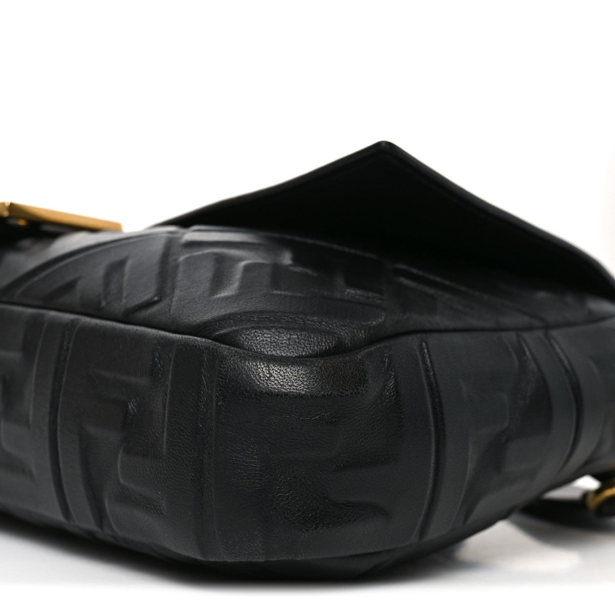 Nappa FF 1974 Embossed Large Baguette Black