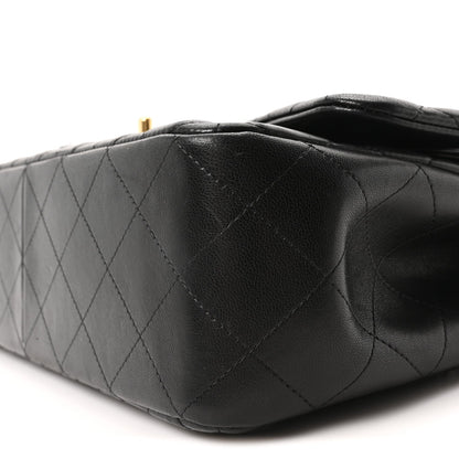 Lambskin Quilted Jumbo Double Flap Black