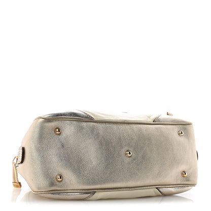 Goatskin Small Capri Bowler White Gold