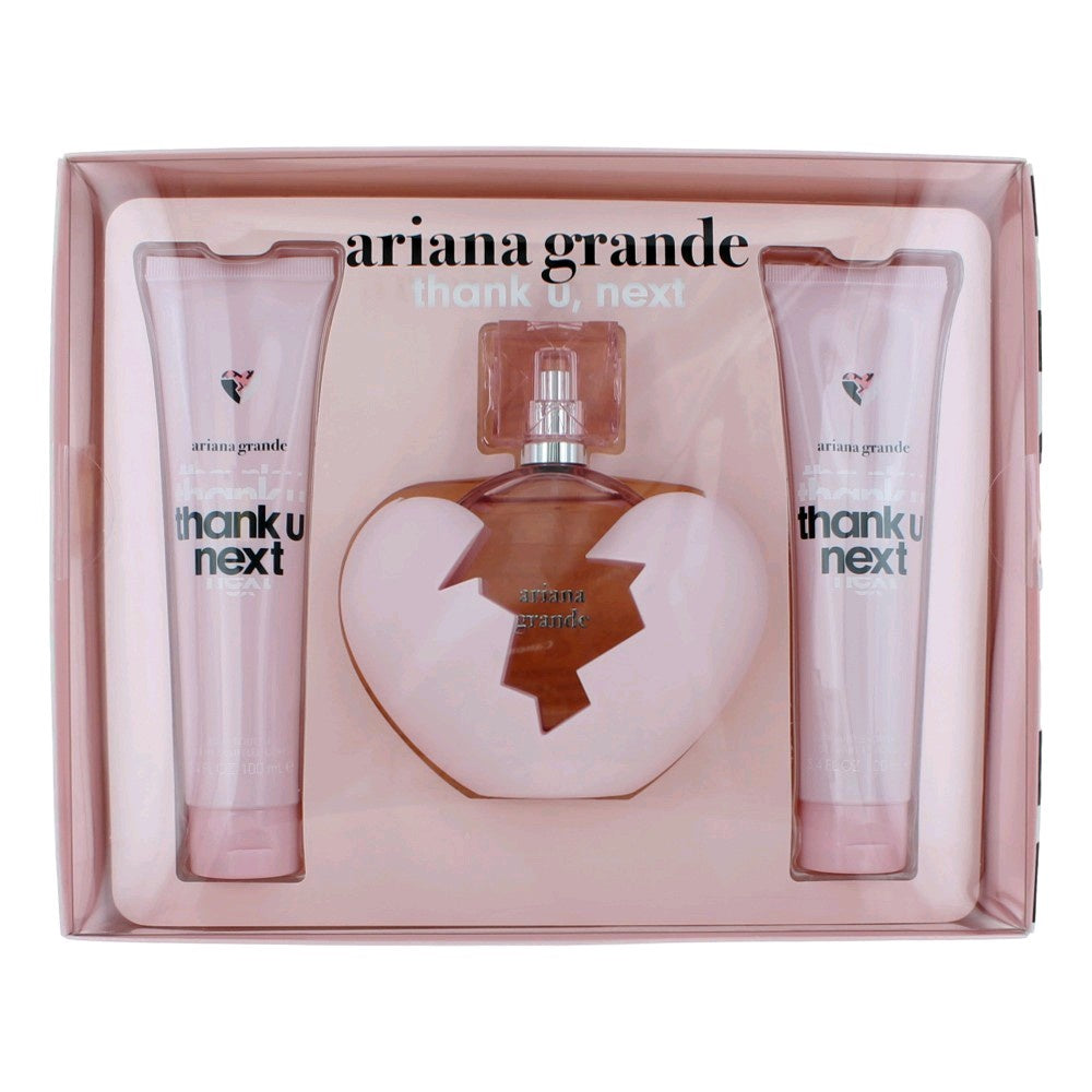 Thank U Next Ariana Grande Women Set 3.4oz EDP & 3.4oz Body Souffle & 4oz Body Mist
