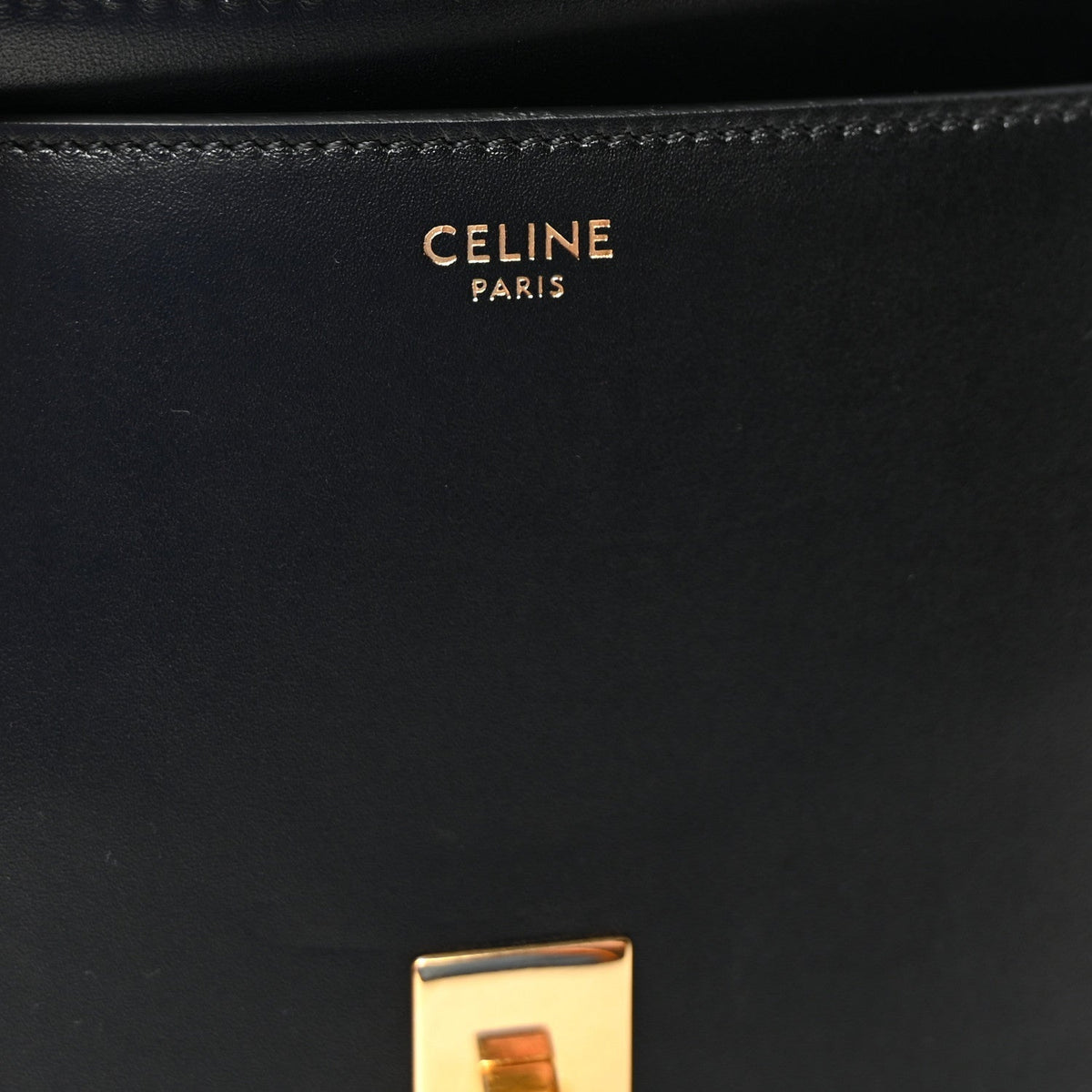 Satinated Calfskin Large 16 Top Handle Bag Black
