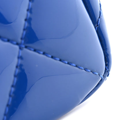 Patent Quilted Large Coco Shine Flap Blue