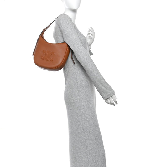 Supple Calfskin Small Triomphe Heloise Shoulder Bag Tan
