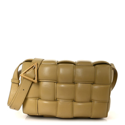 Nappa Maxi Intreccio Padded Cassette Crossbody Bag Tapioca