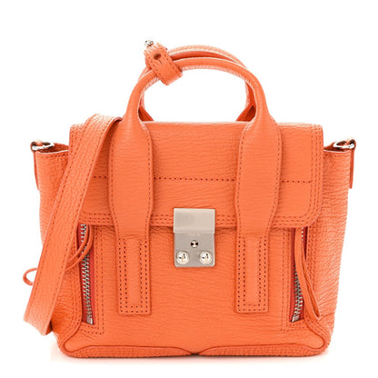 Textured Calfskin Mini Pashli Satchel Orange