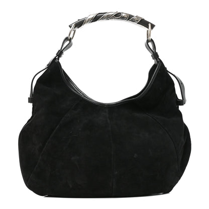 Suede Buffalo Horn Mombasa Hobo Black