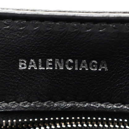 Nappa Allover License BB Monogram Embossed Medium Triplet Bag Silver