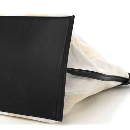 Canvas Striped Days Tote Resin White