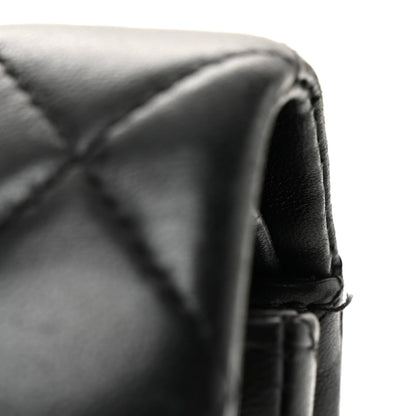 Lambskin Quilted Medium Double Flap So Black
