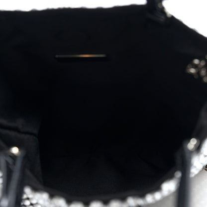 Satin Crystal Metal Triangle Logo Chain Crossbody Handbag Cristal