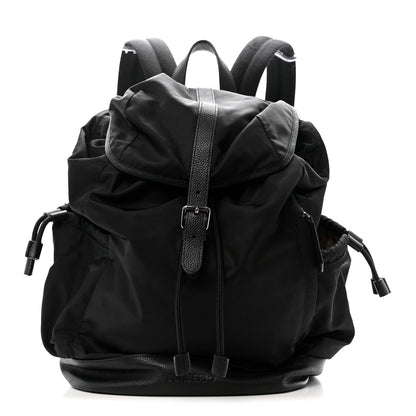 Nylon Grained Calfskin Watson Diaper Bag Black
