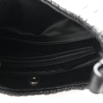 Pleated Lambskin Horn Mini Mombasa Hobo Black