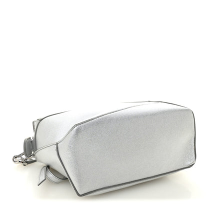 Laminated Lambskin Small Puzzle Edge Bag Silver