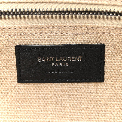 Linen Calfskin Rive Gauche Tote Greggio Natural