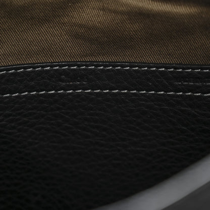 Calfskin Medium Marcie Round Crossbody Bag Black