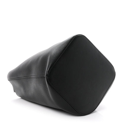 Soft Grained Calfskin Large Pebble Bucket Bag Black