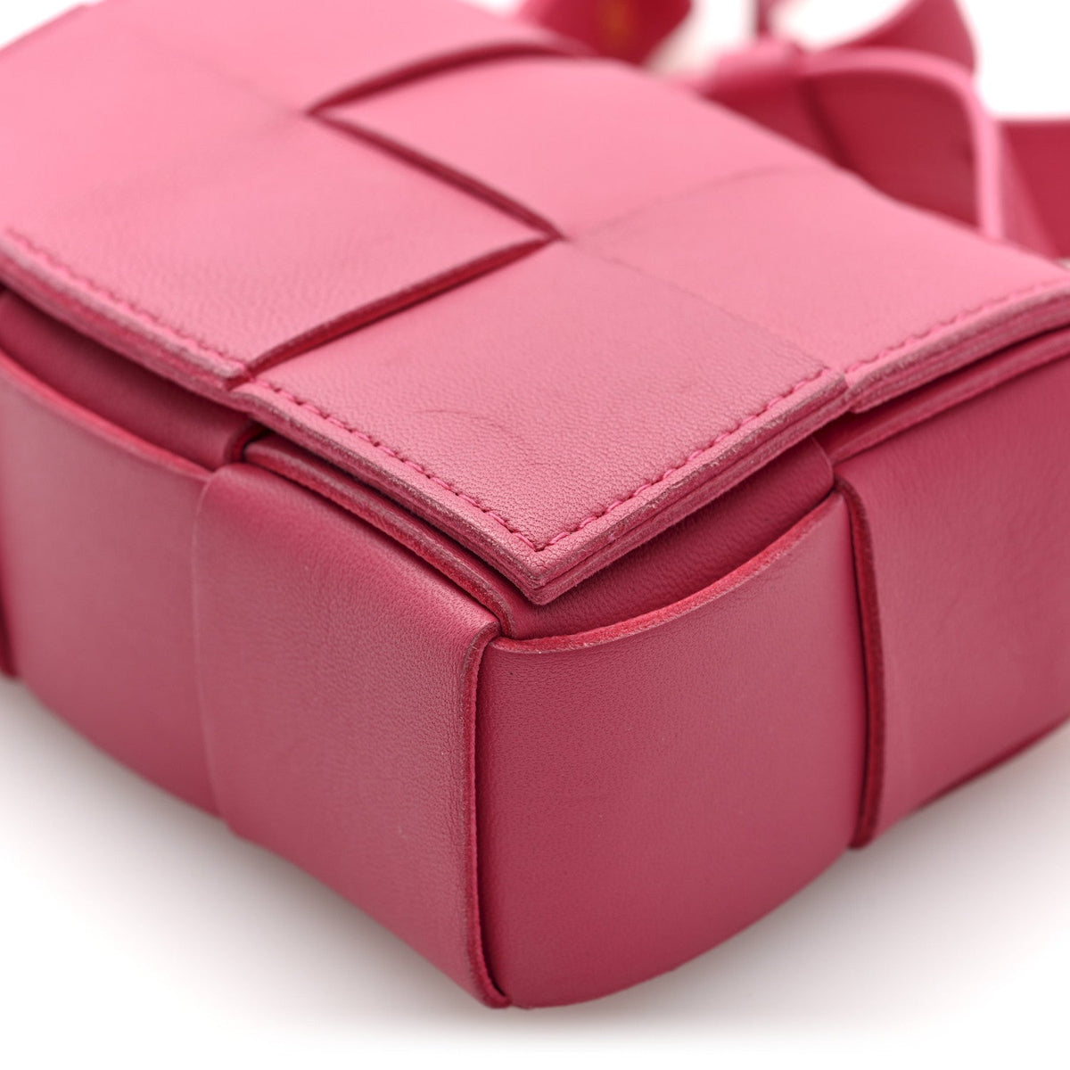 Lambskin Maxi Intrecciato Extra Mini Cassette Crossbody Bag Cranberry