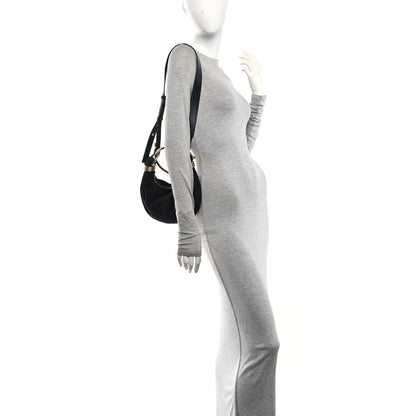 Suede Mini Bracelet Hobo Bag Black