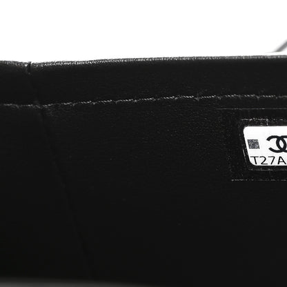 Shiny Caviar Preppy Coco Long Vanity With Strap Black