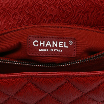 Caviar Quilted Medium Coco Handle Flap Red
