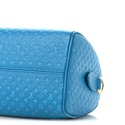 Calfskin Nanogram Embossed Speedy Bandouliere 20 Blue