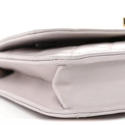 Lambskin Quilted Trendy CC Wallet On Chain WOC Lilac