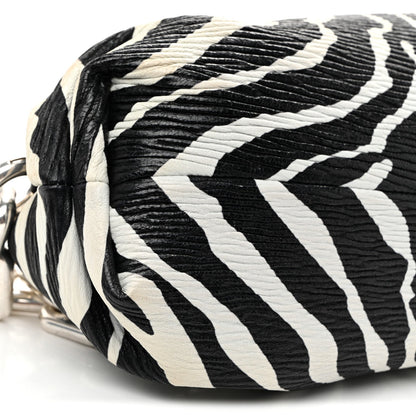 Nappa Zebra Print The Pouch Chain White Black