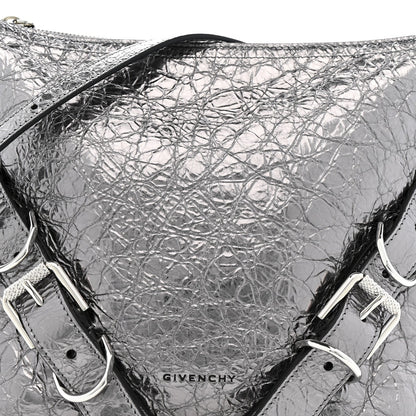 Metallic Calfskin Small Voyou Bag Silver