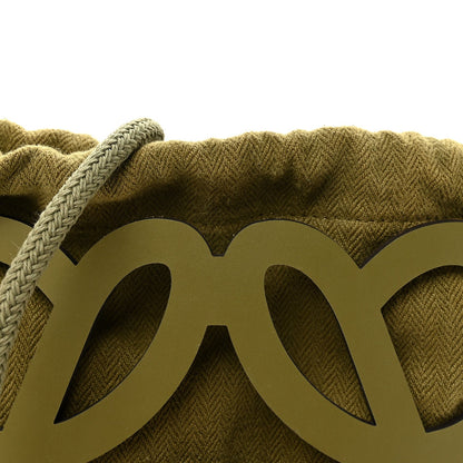 Smooth Calfskin Paula's Ibiza Small Anagram Cutout Tote Olive