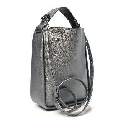 Metallic Calfskin XS Tool 2.0 North-South Tote Silver