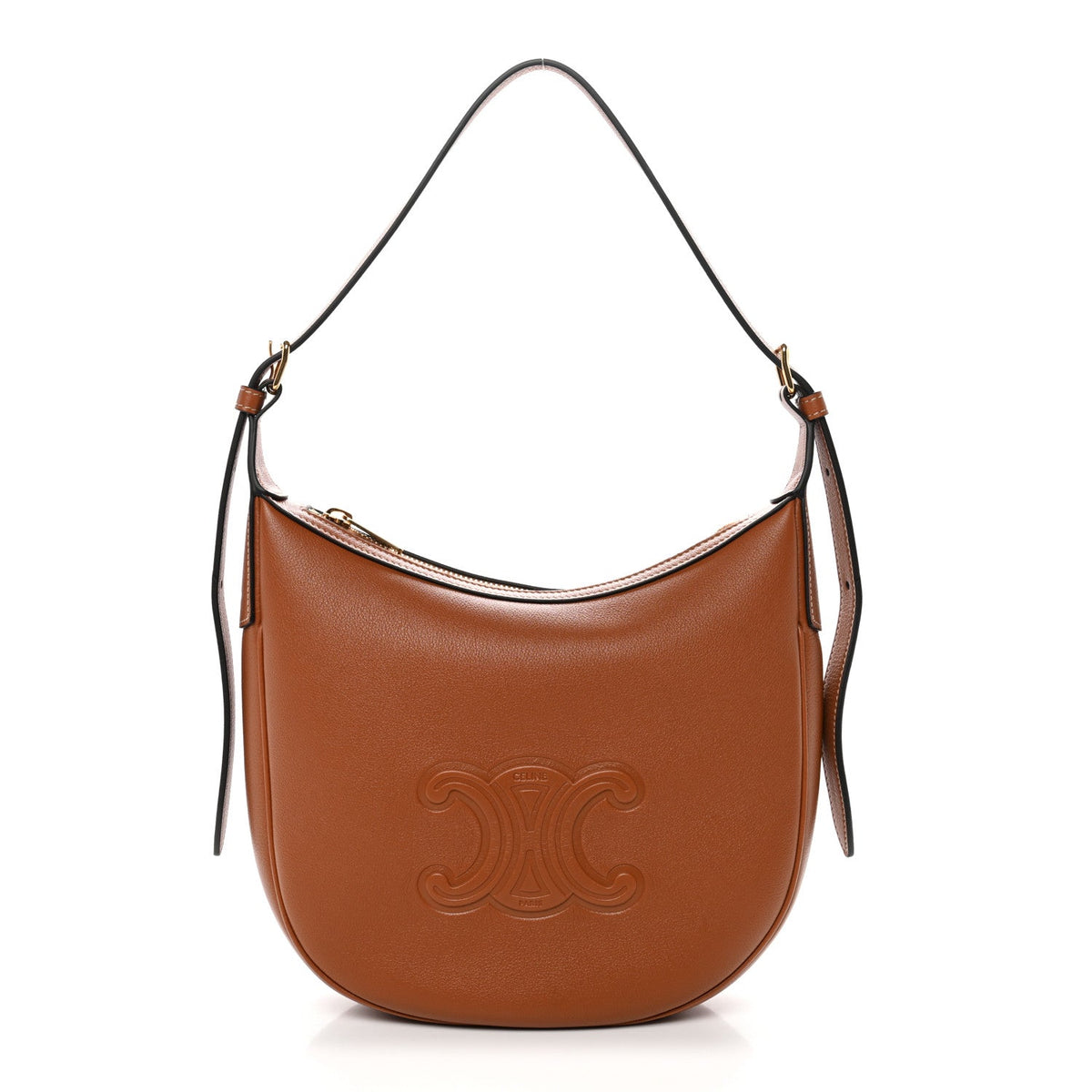 Supple Calfskin Small Triomphe Heloise Shoulder Bag Tan