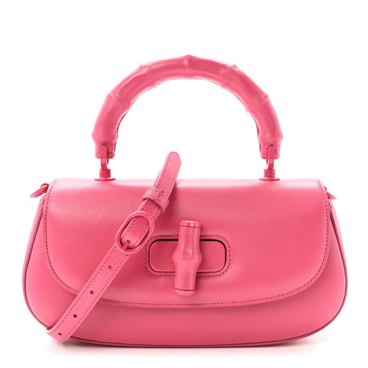 Calfskin Medium Bamboo Diva Frosted Tulip