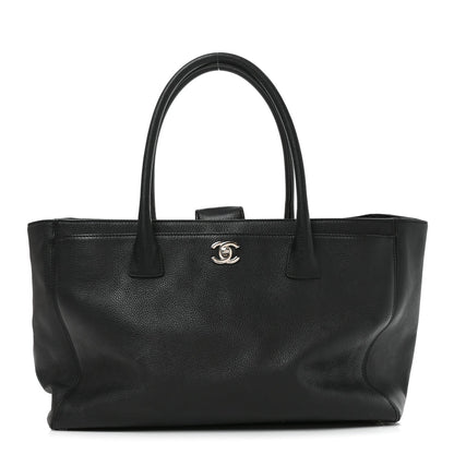 Calfskin Cerf Executive Shopper Tote Black