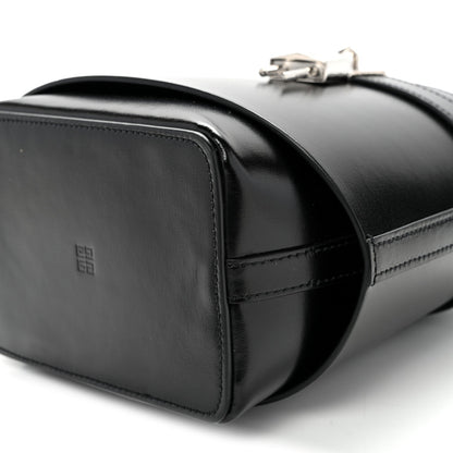 Box Calfskin Shark Lock Bucket Bag Black