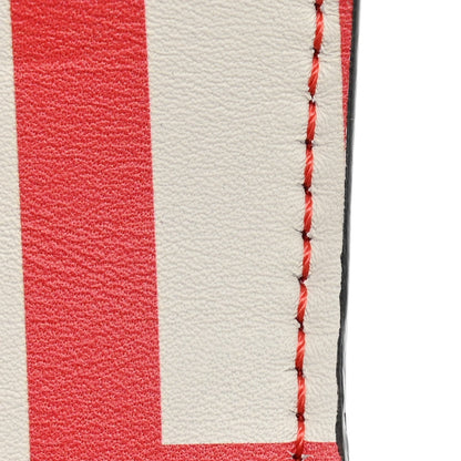 X MARC JACOBS Vitello Seta Logo Print Baguette Glow Coral White