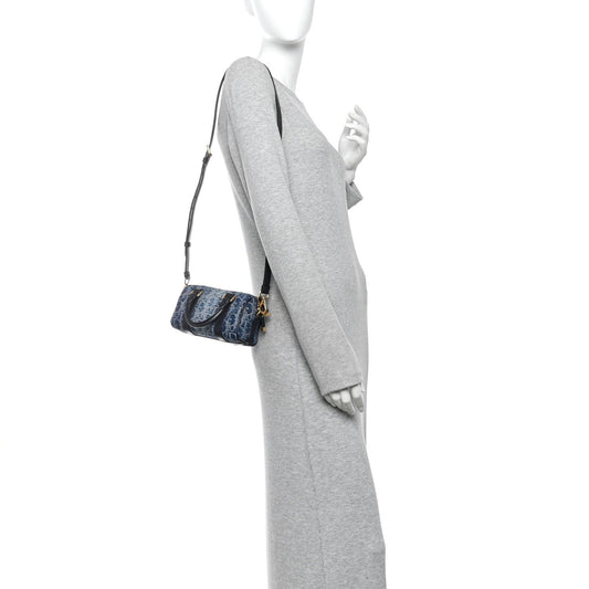 Denim Oblique Nano Groove 17 Bag Blue