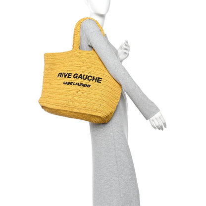 Raffia Rive Gauche Tote Yellow