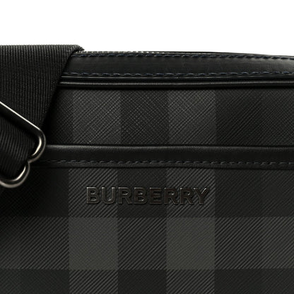 Coated Canvas Calfskin Check Muswell Bag Charcoal