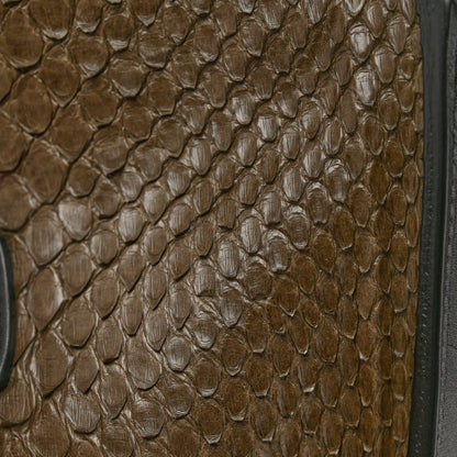 Snakeskin Smooth Calfskin Mini Tri-Color Luggage Fuchsia