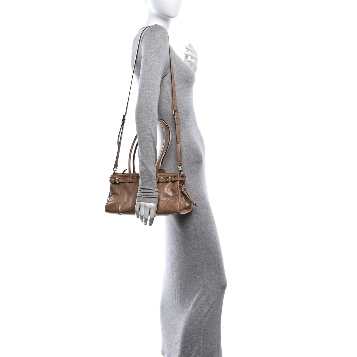 Shiny Nappa Medium Bonnie Shoulder Bag Cameo