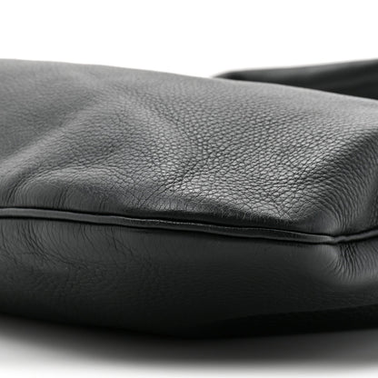 Grained Calfskin Medium Everyday Shoulder Bag Bottle Green