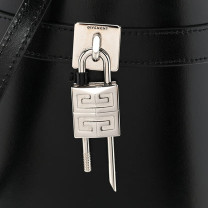 Box Calfskin Shark Lock Bucket Bag Black