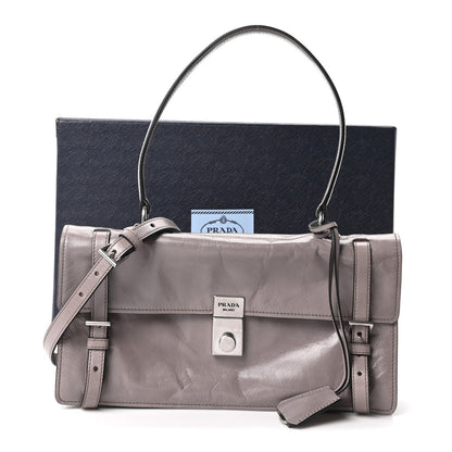 Glossy Calfskin Medium Sound Shoulder Bag Peltro