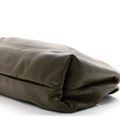 Grained Calfskin Softbit Maxi Shoulder Bag Forest Green
