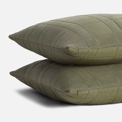 Washed European Linen Quilted Sham Set