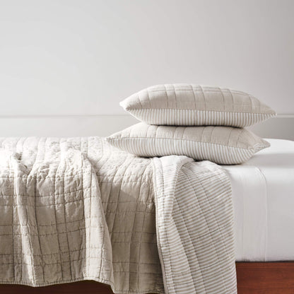 Washed European Linen Quilted Sham Set