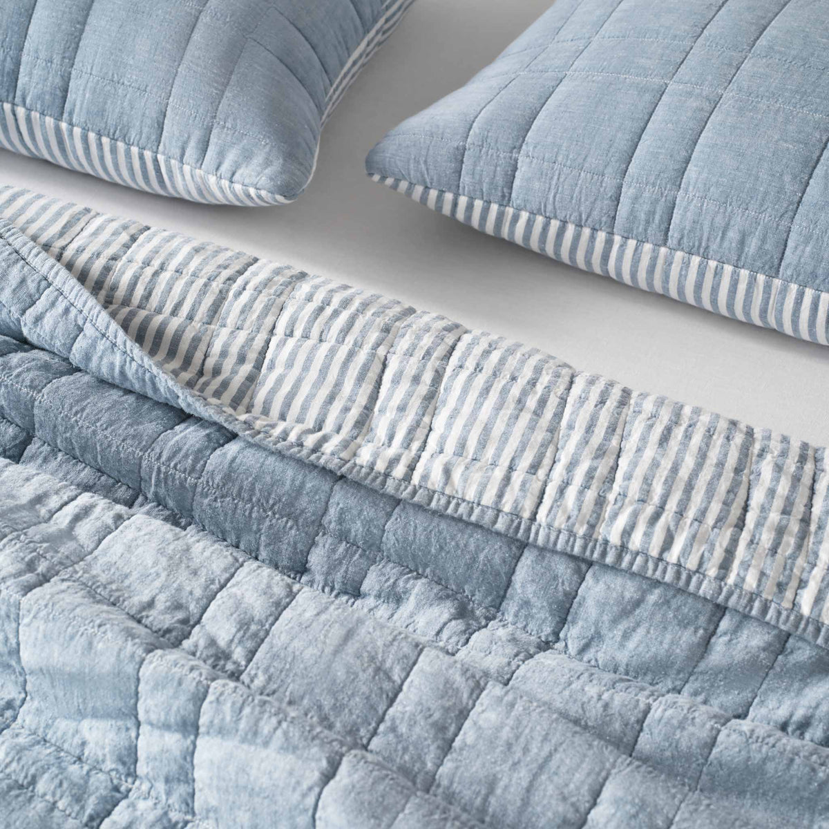 Washed European Linen Quilted Sham Set