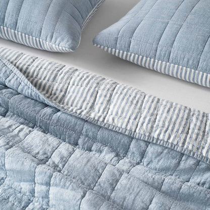 Washed European Linen Quilted Sham Set - Last Call